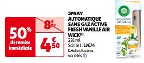 Air Wick - Spray Automatique Sans Gaz Active Fresh Vanille