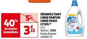 Lysol - Désinfectant Linge Parfum Linge Frais