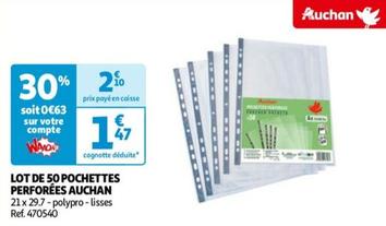 Auchan - Lot De 50 Pochettes Perforées