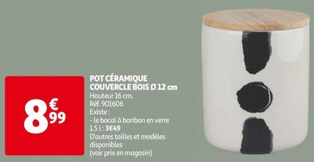 Pot Céramique Couvercle Bois 12 Cm