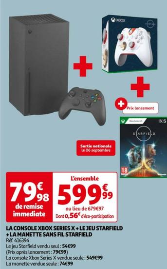 Profitez de la Console Xbox Series X, du Jeu Starfield et de la Manette Sans Fil Starfield - Promo et Caractéristiques Inégalées!