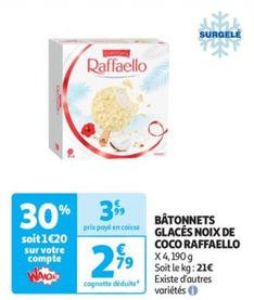 Raffaello - bâtonnets glacés noix de coco