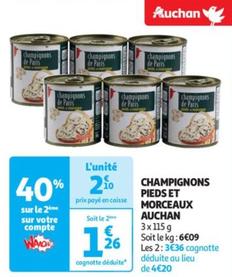 Auchan - champignons pieds et morceaux