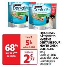 Friandises Batonnets Hygiene Dentaire Pour Moyen Chien Dentalife