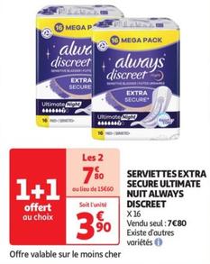 Serviettes Extra Secure Ultimate Nuit Discreet