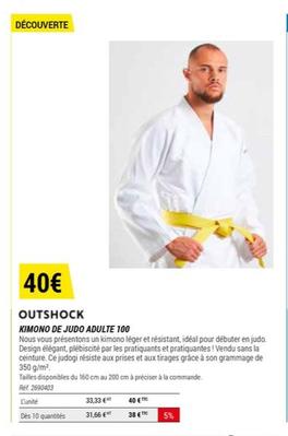 outshock - kimono de judo adulte 100
