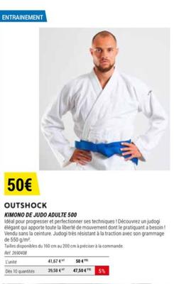 outshock - kimono de judo adulte 500