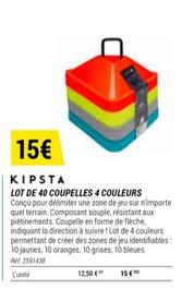kipsta - lot de 40 coupelles 4 couleurs