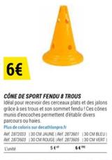 Decathlon Pro - Cone De Sport Fendu 8 Trous