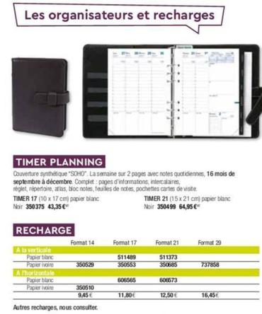 Timer Planning offre à 43,35€ sur Calipage