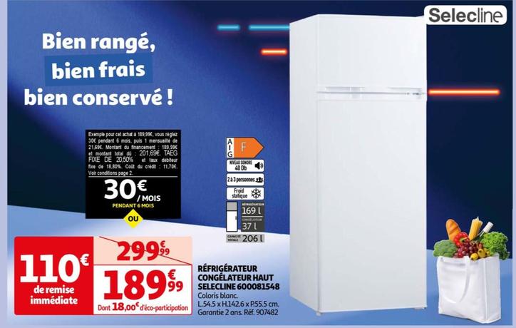 selecline - refrigerateur congelateur haut 600081548