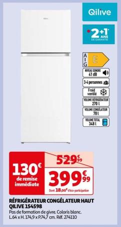 qilive - refrigerateur congelateur haut 154598