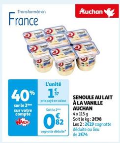 Auchan - Semoule Au Lait A La Vanille