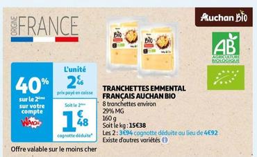 Auchan - Tranchettes Emmental Francais Bio