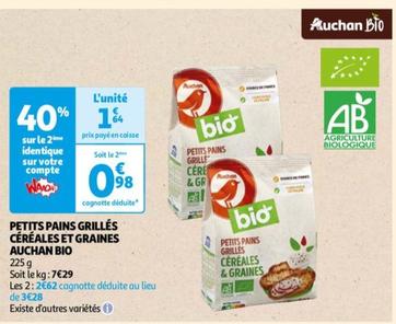 Auchan - Petits Pains Grilles Cereales Et Graines Bio