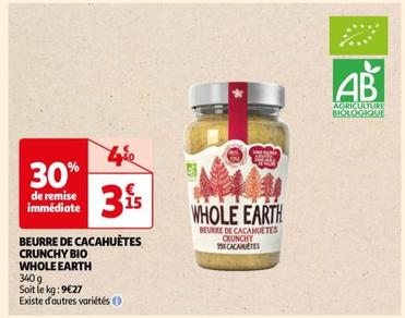 Whole Earth - Beurre De Cacahuetes Crunchy Bio