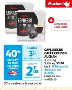 auchan - capsules de cafe expresso