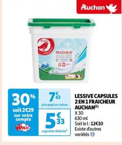 AUCHAN - LESSIVE CAPSULES 2 EN 1 FRAICHEUR