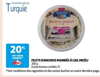 MICÉLI - FILETS D'ANCHOIS MARINÉS À L'AIL