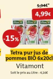 vitamont - Tetra pur jus de pommes BIO