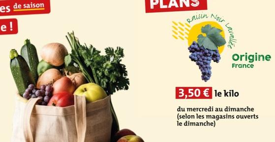 du mercredi au dimanche (selon les magasins ouverts le dimanche)