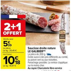 Le Galibier - Saucisse Droite Nature