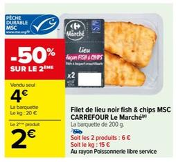 Filet de lieu noir fish & chips MSC Le Marché