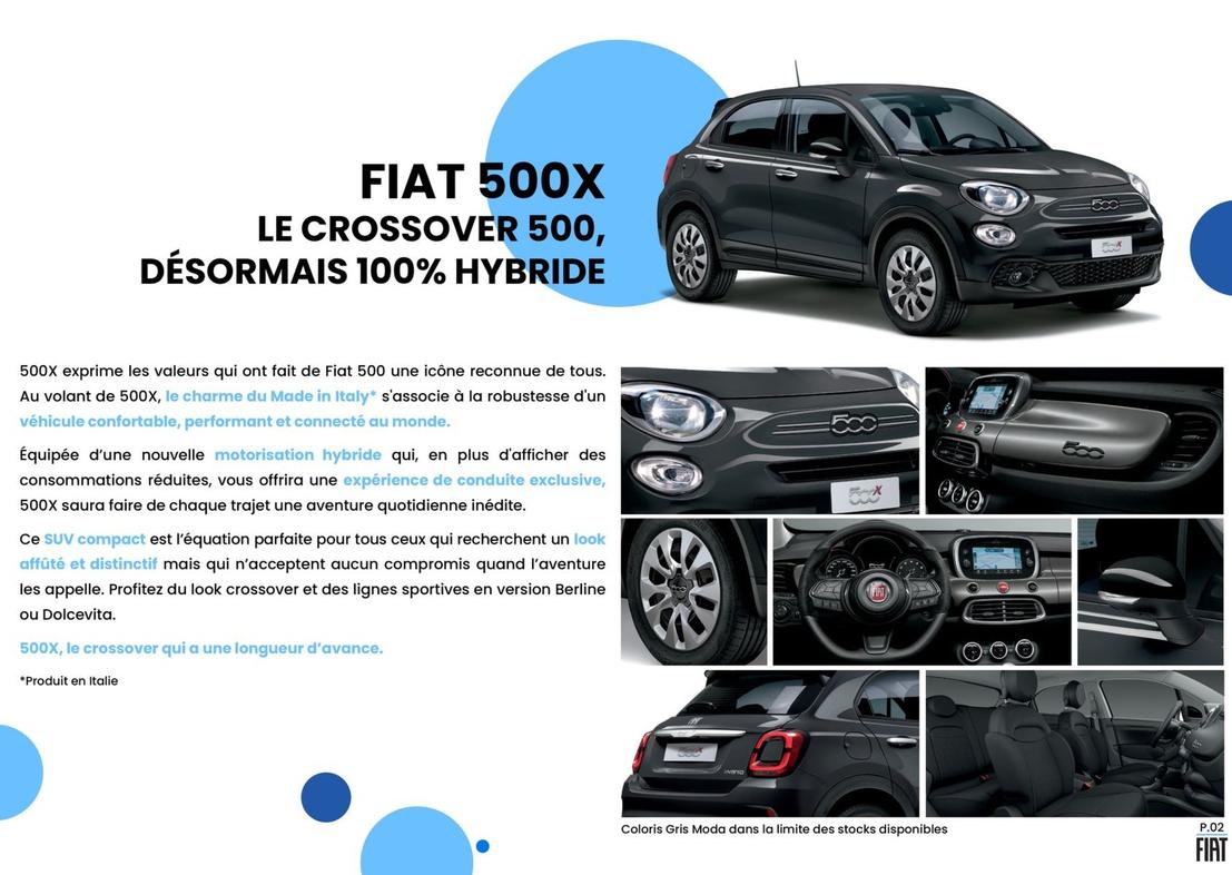Fiat - 500x Le Crossover 500, Désormais 100% Hybride offre sur Fiat