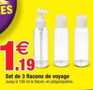 Set De 3 Flacons De Voyage offre à 1,19€ sur Bazarland