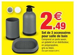 Set De 3 Accessoires Pour Salle De Bain offre à 2,49€ sur Bazarland
