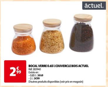 actuel BOCAL VERRE 0.65 I COUVERCLE BOIS ACTUEL