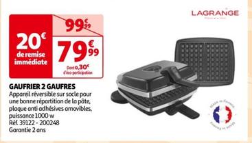 GAUFRIER 2 GAUFRES offre à 79,99€ sur Auchan