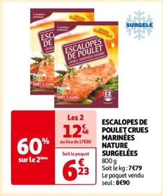 escalopes de poulet rues marinees nature surgelees