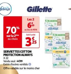 serviettes cotton protection