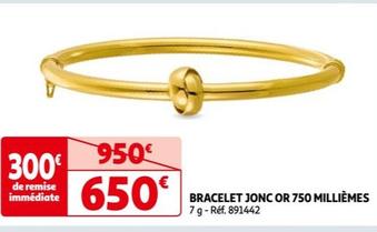bracelet jonc or 750 millièmes