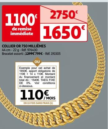 collier or 750 millièmes