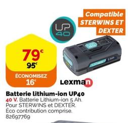 Lexman - Batterie Lithium-Ion UP40 offre à 79€ sur Weldom