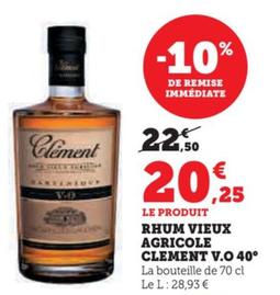 Rhum Vieux Agricole Clement V.O 40°