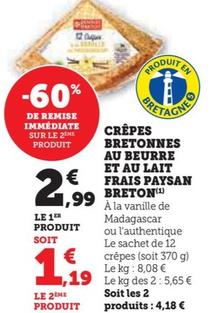 Paysan Breton - crêpes bretonnes au beurre et au lait frais