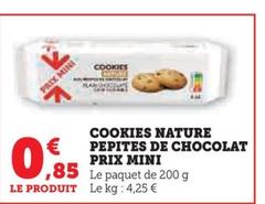 cookies nature pepites de chocolat prix mini