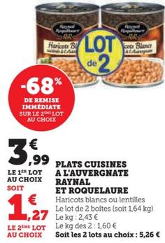 PLATS CUISINES A L'AUVERGNATE RAYNAL ET ROQUELAURE