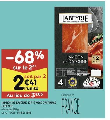 jambon de bayonne IGP 12 mois d'affinage