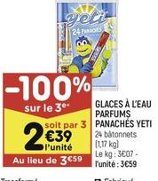 Yeti - glaces a l'eau parfums panaches