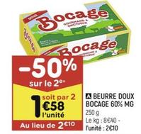 BOCAGE - BEURRE DOUX 60% MG