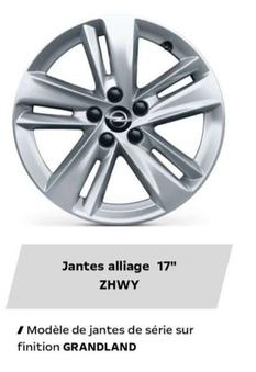 Jantes Alliage 17" Zhwy offre à 20€ sur Opel