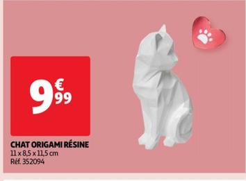 Chat Origami Resine