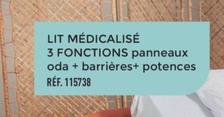 Lit Médicalisé 3 Fonctions offre sur Bastide