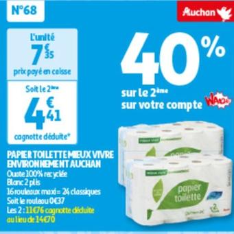 auchan - papier toilette mieux vivre environnement