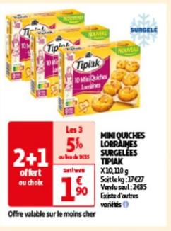 tipiak - mini quiches lorraines surgelees