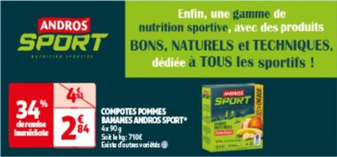 Compotes Pommes Bananes Sport